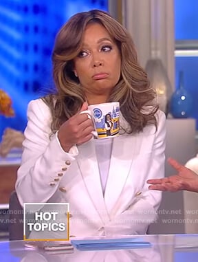 Sunny's white double breasted blazer on The View