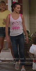 Alexa's white flamingo tank top on Alexa & Katie