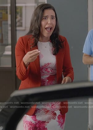 Shannon's floral sheath dress on Kims Convenience