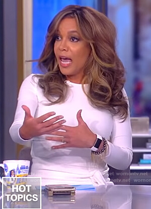 Sunny's white tie waist dress on The View