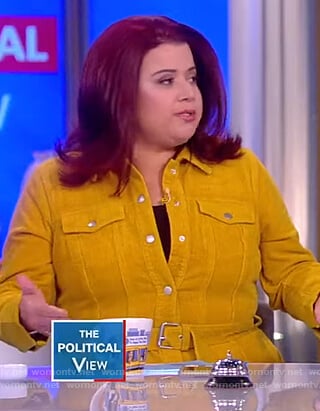 Ana's yellow coruroy belted jacket on The View