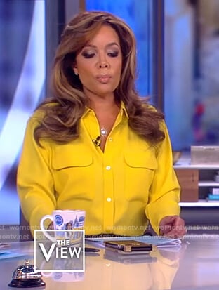 Sunny's yellow pocket blouse on The View