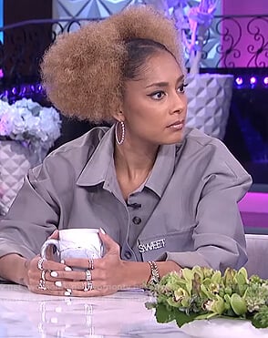 Amanda's utility jumpsuit on The Real