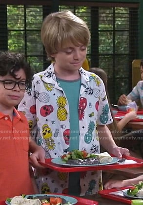 Finn's skull pineapple print shirt on Bunkd