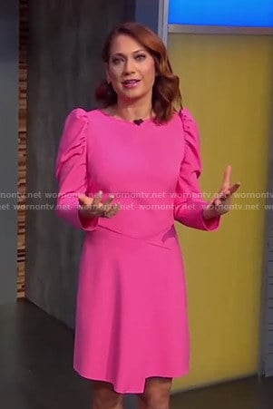 Ginger's pink puff sleeve dress on Good Morning America