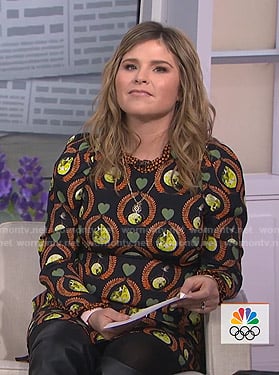 Jenna's black print mini dress on Today