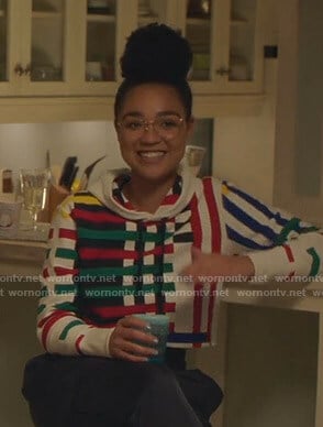 Kat's multi stripe hoodie on The Bold Type
