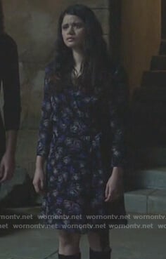 Mel's black floral wrap mini dress on Charmed