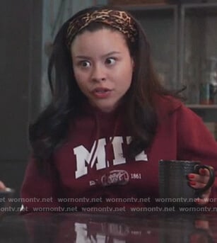 Mariana's red MIT sweatshirt on Good Trouble