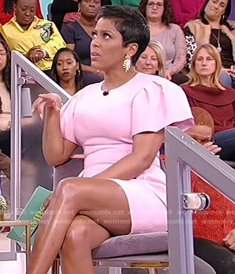 Tamron's pink mini dress on Tamron Hall Show