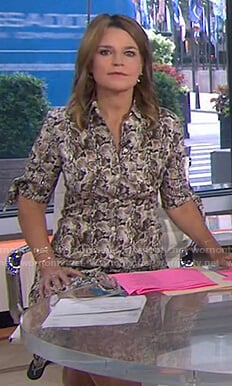 Savannah's snake print shirtdress on Today