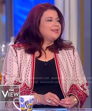 Ana's embroidered coat on The View
