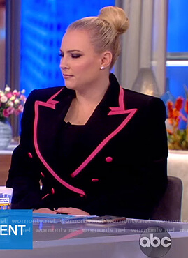 Meghan's black double breasted blazer on The View
