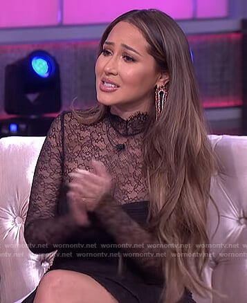 Adrienne's black lace dress on The Real