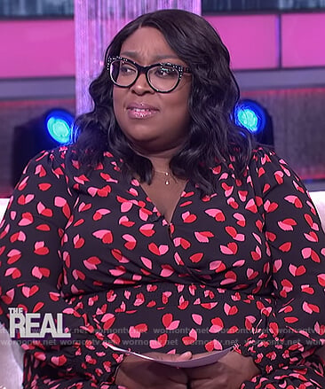 Loni's black floral print smocked dress on The Real