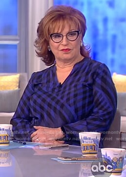 Joy's blue swirl checked blouse on The View