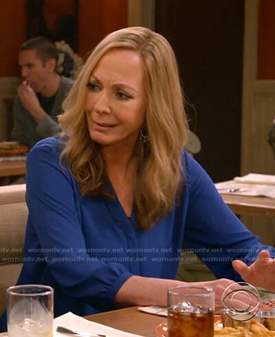 Bonnie's blue blouse on Mom
