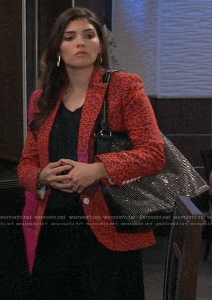 Brook Lynn's red leopard blazer on General Hospital