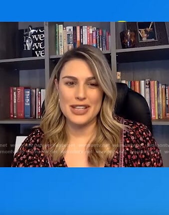 Carissa's black floral v-neck midi dress on E! News Daily Pop