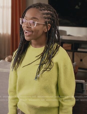Diane's neon textured sweater on Black-ish