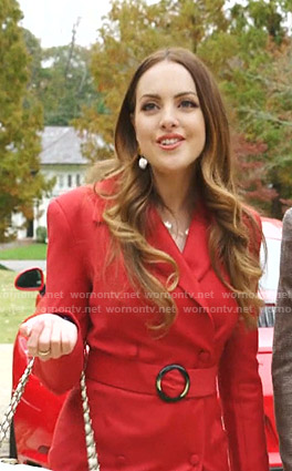 Fallon's red belted coat on Dynasty