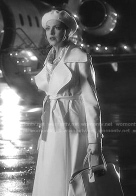 Fallon's white wrap coat on Dynasty