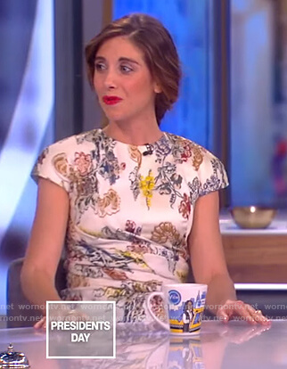 Alison Brie's floral drape top on The View