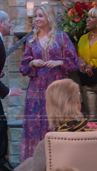 Gemma's purple floral midi dress on The Neighborhood
