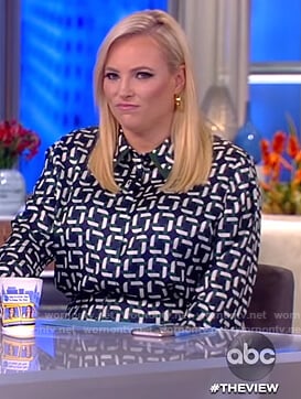 Meghan's geometric blouse and skirt on The View