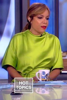 Sunny's satin green midi dress on The View