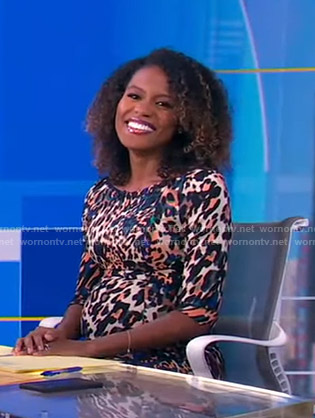 Janai's leopard print dress on Good Morning America