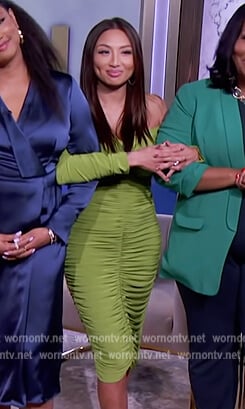 Jeannie's green ruched dress on The Real