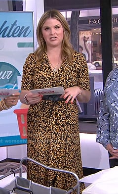 Jenna's black and yellow floral wrap dress on Today