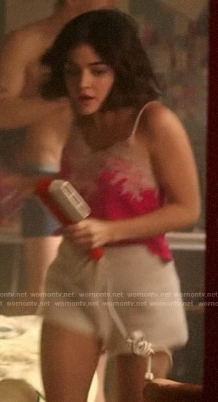 Katy's pink lace detail PJ cami on Katy Keene