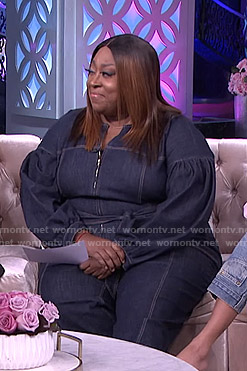 Loni's denim jumpsuit on The Real