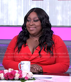 Loni's red wrap dress on The Real