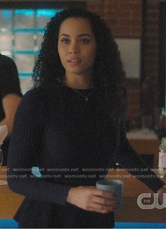 Macy's navy peplum sweater on Charmed