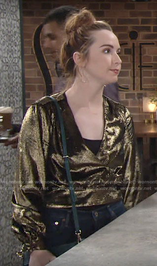 Mariah's gold top on The Young and the Restless