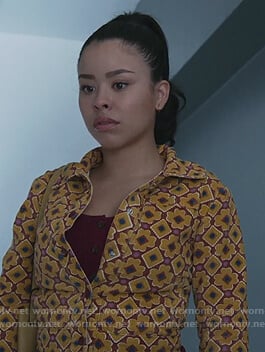 Mariana's floral corduroy jacket on Good Trouble