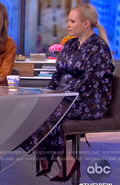 Meghan's blue floral satin dress on The View