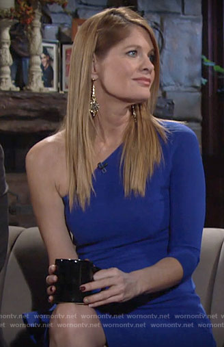 Phyllis's blue one-shoulder dress on The Young and the Restless