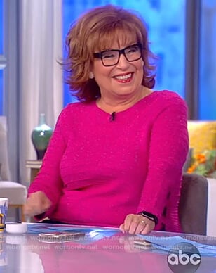 Joy's pink lace-up sweater on The View