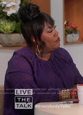 Sheryl's purple dotted blouse on The Talk