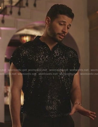 Sam's sequin short sleeve shirt on Dynasty