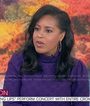 Sheinelle's purple textured dress on Today