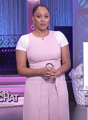 Tamera's pink belted jumpsuit on The Real
