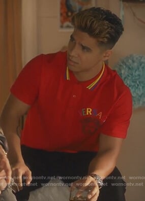 Vivek's red Versace polo on Grown-ish