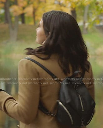 Jane's black small backpack on The Bold Type