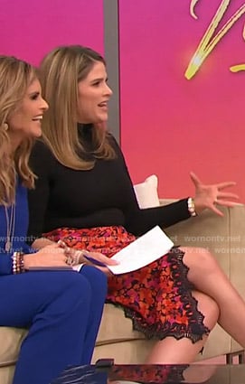 Jenna's red floral lace-trim skirt on Today