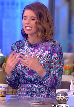 Katherine Schwarzenegger's blue floral dress on The View